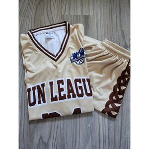 Gojria Apparrel "The Run League" Varsity Outfit  Men's Size Medium Gold